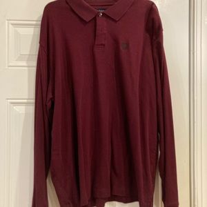 Izod mens long sleeve knit shirt.burgundy XXL.  Great condition!  Beautiful